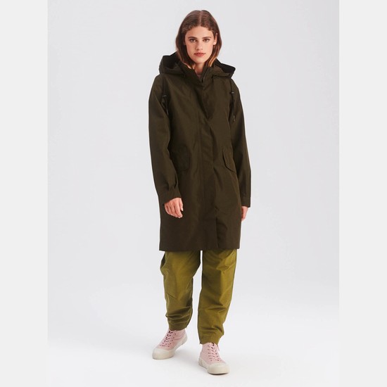 Aigle The Gore-tex Mid-length Coats Women Olive ZA-82145